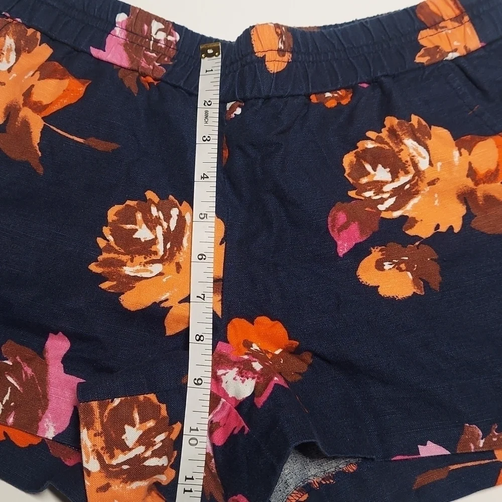J.Crew Factory Navy Blue Floral Pull On Short Size 2 - Picture 7 of 11